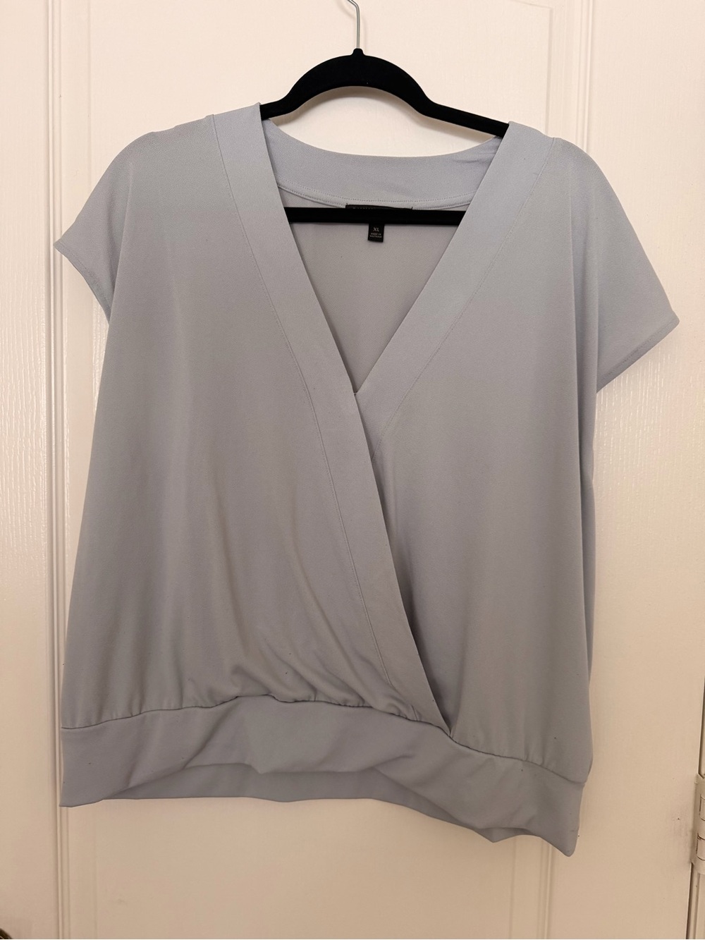 Banana Republic Factory Light Blue Wrap Short Sleeve Top